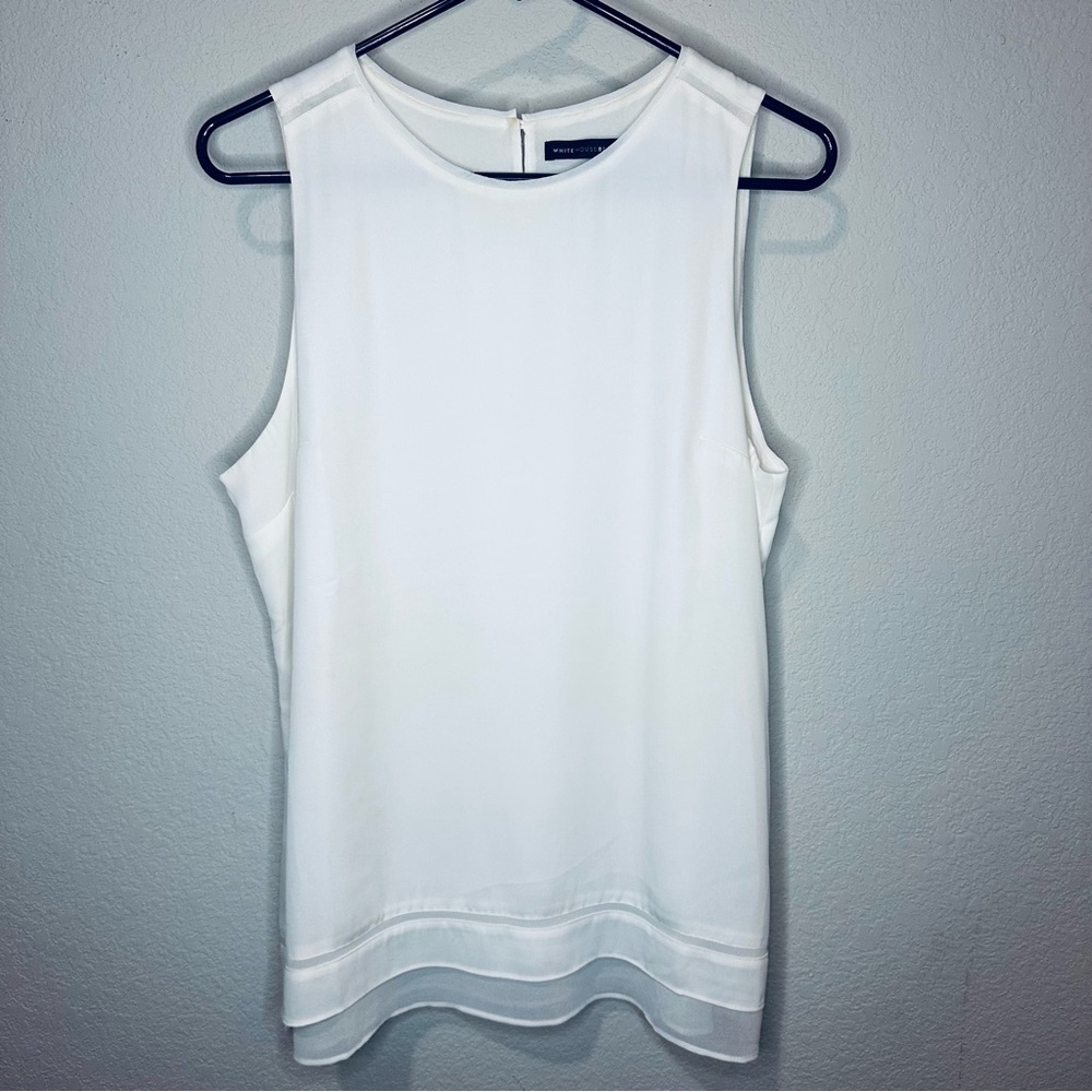 White House Black Market Sleeveless White Blouse